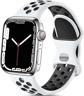 Sport Band Compatible with Apple Watch Band 38mm 40mm 41mm 45mm 44mm 42mm 49mm for Women Men,Soft Silicone Breathable Wristband Replacement Strap for iWatch Ultra 2 SE Series 9 8 7 6 5 4 3 2 1
