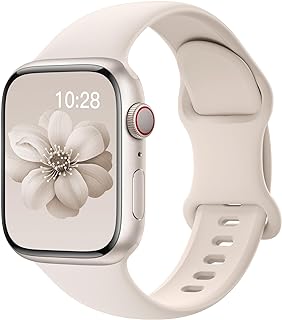 Sport Silicone Band Compatible with Apple Watch Bands 40mm 38mm 41mm 44mm 45mm 42mm 49mm Women Men,Soft Wristband Waterproof Replacement Sport Strap for iWatch Bands Series 9 8 7 6 5 4 3 2 1 SE Ultra