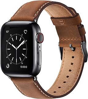 Leather Bands Compatible with Apple Watch Band 49mm 45mm 44mm 42mm for Men Women, Top Grain Genuine Leather Replacement Strap for iWatch Ultra SE2 SE Series 8 7 6 5 4 3 2 1