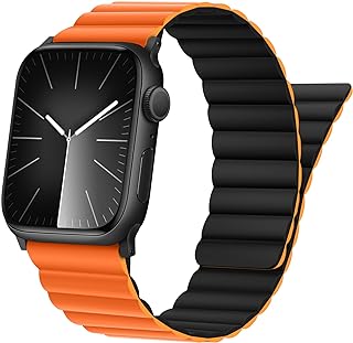 Silicone Bands Compatible with Apple Watch Band 49mm 45mm 44mm 42mm 41mm 40mm 38mm, Adjustable Strap with Strong Magnetic Closure Designed for Apple Watch Ultra Series 9 8 7 6 5 4 3 2 1 SE