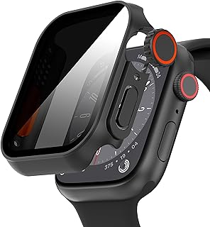 for Apple Watch Series 6/5/4 SE 2 40mm Privacy Screen Protector Case,[Looks Like Ultra Protector Case] Ultra-Thin Tempered Glass Screen Protector Case Cover for iWatch Series 6/4/5 40mm-Black