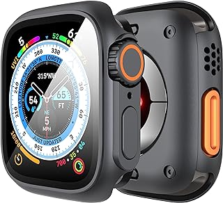 3in1 for Apple Watch Series 8/7/6/5/4/Series SE 2 44mm Screen Protector Case,[Looks Like Ultra Protector Case]Front and Rear Cover Protector Case for iWatch 44mm(Graphite Black for iWatch 44mm)