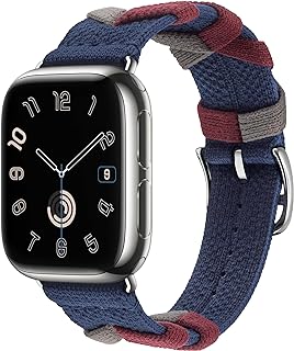 Compatible with Apple Watch Band 38mm 40mm 41mm 42mm 44mm 45mm 49mm for Women Men, Soft Braided Polyamide Yarn Wristband Adjustable Sport Strap for iWatch Series 9 Ultra SE 8 7 6 5 4 3 2 1