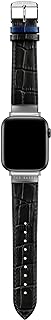 Black Croco Leather Strap for Apple Watch® (Model: BKS42F226B0), Black, Modern