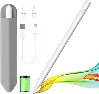 Stylus Pen for iPad 2018-2024 with Palm Rejection, Apple Pencil for Apple iPad 10th/9th/8th/7th/6th Gen, iPad Pro 11/12.9 inch, New iPad Air 2024 11&13-inch(M2) /5th/4th/3th Gen, iPad Mini 6th/5th Gen