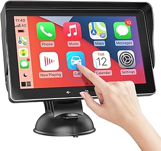 7" HD Double Din Car Stereo,Portable Wireless Touch Screen Apple CarPlay and Android Auto Automatic Multimedia Player,Car Stereo with Mirror Link/Siri/Bluetooth/Navigation Screen for All Vehicles.