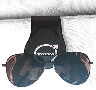 ABSWER Sunglasses Holder for Volvo Car Visor Leather Eyeglasses Hanger Mount Sunglass Clip for XC40/60/90 V60/90 S60/90 Car Accessories