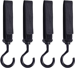 Car Seat Headrest Hook, Wisdompro 4 Pack Multi-Purpose Hanger for Handbag, Purse, Coat, Clothes & Grocery Bag - Black