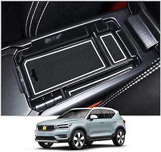 CDEFG Center Console Organizer Tray for 2019 2020 2021 2022 2023 2024 2025 Volvo XC40 Accessories ABS Black Material Armrest Insert Secondary Storage Box