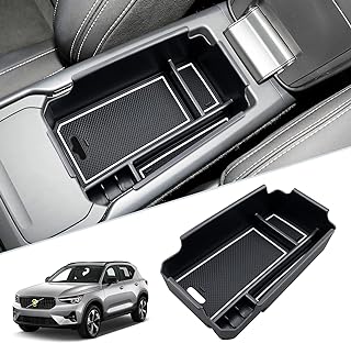 SKTU 2018 2019 2020 2021 2022 2023 2024 Volvo XC40 Center Console Organizer 2023 2024 XC40 Insert ABS Black Materials Tray 2023 2024 Volvo XC40 Accessories Glove Secondary Storage Box (White)
