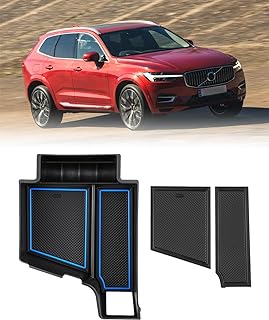 FIILINES Center Console Organizer Compatible with Volvo XC60 2018-2023, Volvo XC90 2017-2023, Volvo S90 V90CC 2017-2019 Armrest Storage Box ABS Console Insert Tray Container Accessories