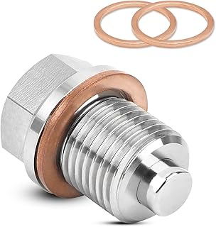 PFCKE M18*1.5 Stainless Steel Engine Magnetic Oil Drain Plug with Neodymium Magnet Magnetic Oil Pan Plug with 3 PCS Copper Gasket Fit For Volvo