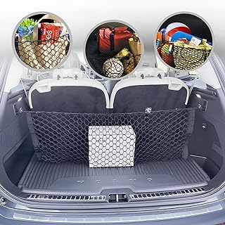 Envelope Style Trunk Mesh Cargo Net For Volvo XC90 2015 - 2021 - Car Accessories - Premium Trunk Organizer and Storage - Cargo Net for SUV- Vehicle Carrier Organizer for Volvo XC 90