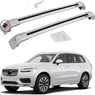 SAREMAS Roof Cargo Racks for Volvo XC90 2016-2021 2022 2023 2024 Roof Rack Cross Bars Rail Luggage Cargo Carrier Lockable 3
