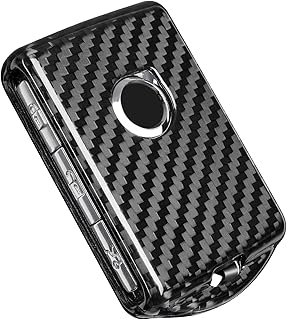 Real Carbon Fiber Key Fob Cover Compatible with Volvo XC40 XC90 V90, T-carbon Key Fob Shell Case Fits for Volvo Fob Keyless Entry Remote Control Key 2015-2024,Black