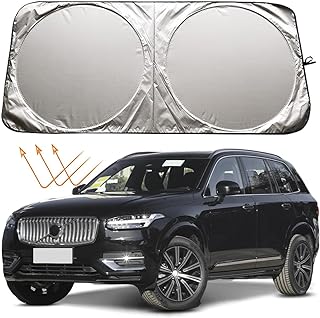 XHRING Car Windshield Sun Shade Sunshade for Volvo XC90/XC-90 2015-2024 S60 2011-2024 XC60/XC-60 2010-2020 2021 2022 2023 2024 Accessories Car Front Window Sunshade Sun Visor Shield - Upgrade