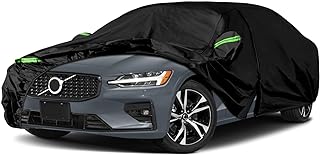 Waterproof Car Covers Replace for 2010-2023 Volvo S60, 6 Layers All Weather Custom-fit Car Cover with Zipper Door & Windproof Bands for Snow Rain Dust Hail Protection (S60)
