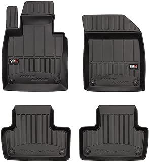 OMAC Premium Floor Mats for Volvo XC60 2018-2023 3D Car Liners Set Black/Front & 2nd Row Seat - Rubber - All Weather - Odorless
