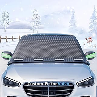 Custom fit for Volvo Windshield Snow Covers, 8 Layers WAaterproof Windproof Protection, Frost Defense, Ice, Sun, Snow, UV, Designed for Volvo Accessories (for Volvo S90)