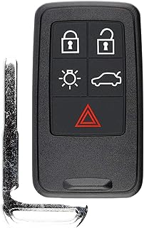 KeylessOption Keyless Entry Remote Control Smart Car Key Fob Uncut Key Blade for S60 S80 XC60 XC70 Volvo KR55WK49264