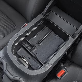 JDMCAR Center Console Tray Organizer Compatible with Toyota RAV4 2022 2021 2020 2019 Accessories, Armrest Insert Container ABS Material Secondary Storage Box-Black