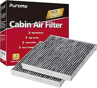Puroma 2 Pack Cabin Air Filter with Activated Carbon, Replacement for CP157, CF12157, Select Lexus, Mazda, Subaru and Toyota Avalon, Camry, Corolla, Highlander, Prius, RAV4, Sienna, Venza