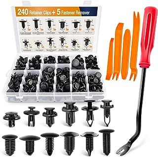 GOOACC 240PCS Bumper Retainer Clips Car Plastic Rivets Fasteners Push Retainer Kit Most Popular Sizes Auto Push Pin Rivets Set -Door Trim Panel Fender Clips for GM Ford Toyota Honda Chrysler