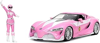 Mighty Morphin Power Rangers 1:24 Toyota FT-1 Concept Die-cast Car w/ 2.75" Pink Ranger Figure, Toys for Kids and Adults