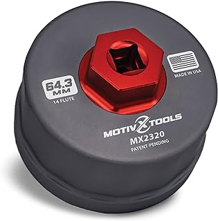 Motivx Tools Oil Filter Wrench for Toyota Camry, Tundra, Tacoma, 4Runner, RAV4 and More - 64mm 14 Flute Precision CNC Machined Aluminum Oil Filter Removal Tool