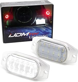 iJDMTOY OEM-Fit 3W Full LED License Plate Light Kit Compatible With Toyota 2007-2014 FJ Cruiser, 1991-1997 Land Cruiser FJ80, Lexus 1996-1998 LX450, Powered By 18-Piece Xenon White LED Diodes