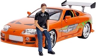 Jada Toys Fast and Furious Series 1/18 F&F 1995 Toyota Supra Orange (Bryan) with Figure, Light On, Complete Product
