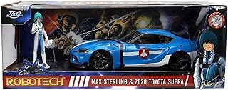 Jada Toys Robotech 1:24 2020 Toyota Supra Die-cast Car w/ 2.75" Max Sterling Figure, Toys for Kids and Adults
