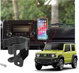 for Suzuki Jimny 2019 2020 Car Mount Phone Holder Multifunction Water Cup Drink Stand Bracket Black (Pack of 1) (Water Cup Phone Holder)