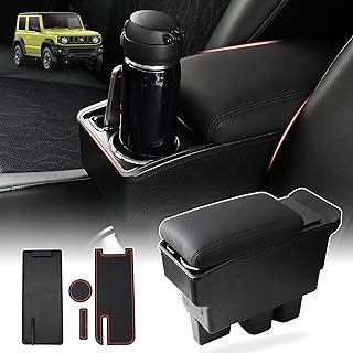 Custom Fit for Center Console Storage Box Suzuki Jimny JB64W/JB74W 2018-2022 Accessories Armrest Box Replacement with Cup Holder Insert