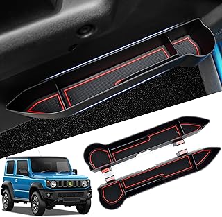 Custom Fit for Door Side Storage Box Suzuki Jimny 2019-2023 JB64 JB74 Accessories Armrest Phone Container Door Organizer Handle Pocket Tray Black 2 Pack