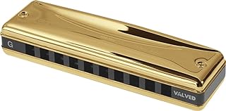 MR-350VG-G Promaster Valved Gold Deluxe 10-Hole Diatonic Harmonica, Key of G